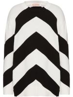 Valentino Garavani pull en laine à chevrons - Blanc