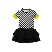 Quapi Mini gestreepte jurk Gea zwart/wit