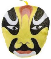 LG Imports knuffelmasker Samurai jongens 14 cm pluche geel