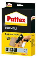 Pattex hotmelt lijmpistool Hotmelt Supermatic, professioneel lijmpistool met elektronische temperatuurregeling, set met hotmelt lijmpistool en 2 lijmstiften