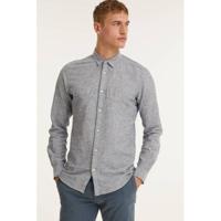 ONLY & SONS gemêleerd regular fit overhemd Caiden blauw