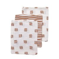 Meyco hydrofiele washandjes 3-pack block stripe camel Maat