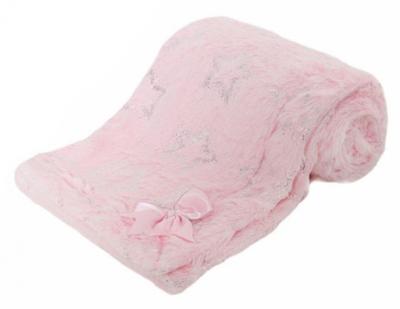 Soft Touch dekentje sterren 75 x 100 cm polyester roze