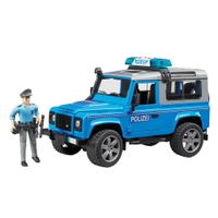 Land Rover Defender politie auto met agent van Bruder - thumbnail