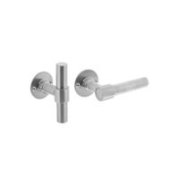 Intersteel Deurkruk L/T-model recht op plat rozet - RVS