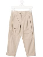 Dolce & Gabbana Kids pantalon plissé à poches multiples - Tons neutres