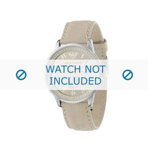 Armani horlogeband AR-0621 Leder Cream wit 20mm