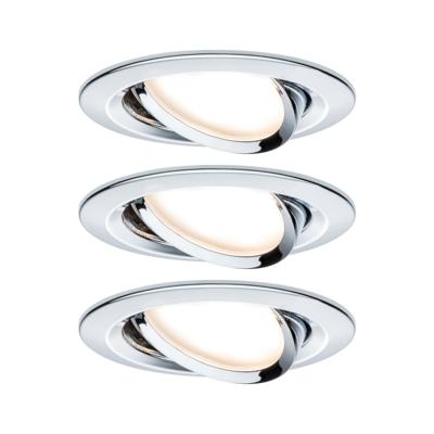 Paulmann 93434 Inbouwlamp Set van 3 stuks 19.5 W Chroom (glanzend)