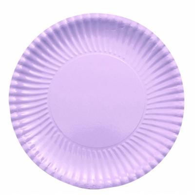 30x Platte Kartonnen Bordjes Lila Paars 23 Cm - Wegwerpborden Van Karton - Feestbordjes - Feestartikelen Tafeldecoratie