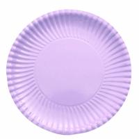 30x Platte Kartonnen Bordjes Lila Paars 23 Cm - Wegwerpborden Van Karton - Feestbordjes - Feestartikelen Tafeldecoratie