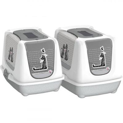 Kattenbak Trendy M 50 x 39 x 39 cm Flamingo Wit Kattenbak Trendy M 50 x 39 x 39 cm Flamingo Wit