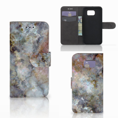 Samsung Galaxy S6 | S6 Duos Bookcase Marmer Grijs Samsung Galaxy S6 | S6 Duos Bookcase Marmer Grijs