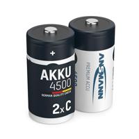 ANSMANN 2x Batterie ricaricabili stilo Baby C - 4500 mAh 1,2 V NiMH - Pila a ricarica veloce - fino a 1000 cicli di ricarica eco-friendly