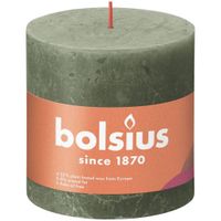 Bolsius kaars rustiek 10x10 cm fresh olijf