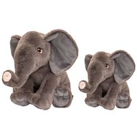 Keel Toys - Pluche knuffel dieren set 2x olifanten 18 en 35 cm - thumbnail