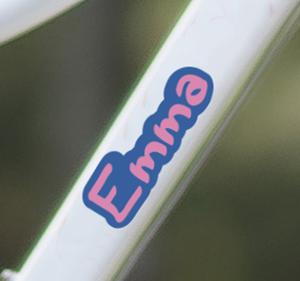 Fietssticker blok naam