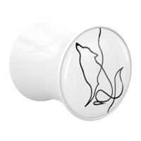 Double Flared Plug met One Line Animal Acryl Tunnels & Plugs