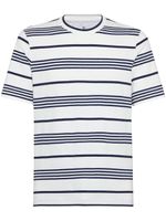 Brunello Cucinelli t-shirt en coton à rayures - Blanc