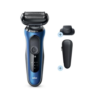 Braun Series 6 Scheerapparaat met scheerblad Trimmer Blauw