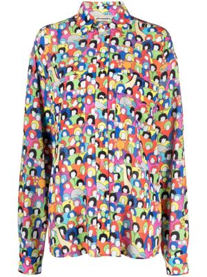 alessandro enriquez Blouse met print - Groen