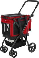 Carlett - Cube P Ruby | 3 in 1 Transporttassen voor Tiere | Roulette Transporttas | Security Frein | Etanche | Compatibiliteit met Kurspaket | Rood
