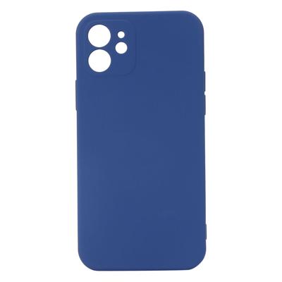 Shop4 - iPhone 12 mini Hoesje - Back Case Mat Donker Blauw