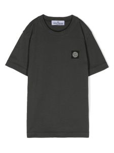 Stone Island Junior t-shirt en coton à patch logo - Gris