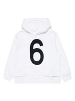 MM6 Maison Margiela Kids hoodie en coton à détail appliqué - Blanc