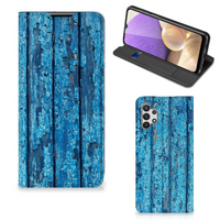 Samsung Galaxy A32 5G Book Wallet Case Wood Blue - thumbnail