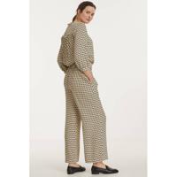 Smashed Lemon high waist loose fit broek met all over print zand