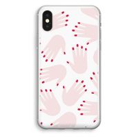 Hands pink: iPhone X Transparant Hoesje - thumbnail