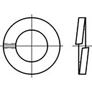 TOOLCRAFT TO-6854043 Veerring Binnendiameter: 7 mm DIN 127 Verenstaal 1000 stuk(s)