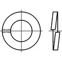 TOOLCRAFT TO-6854043 Veerring Binnendiameter: 7 mm DIN 127 Verenstaal 1000 stuk(s) - thumbnail