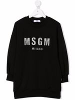 MSGM Kids robe-sweat à logo imprimé - Noir - thumbnail