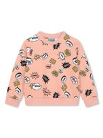 Kenzo Kids sweat en coton à imprimé graphique - Rose - thumbnail