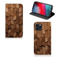 Book Wallet Case voor Apple iPhone 11 Pro Wooden Cubes - thumbnail