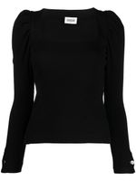 Claudie Pierlot t-shirt en maille nervurée - Noir - thumbnail