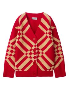 Burberry Kids cardigan à carreaux - Rouge