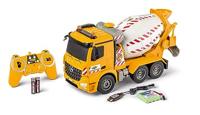 Carson 500907667 1:20 MB Arocs betonmixer 100% RTR - op afstand bestuurd voertuig, RC betonmixer met functies licht en geluid, incl. batterijen en afstandsbediening, geel