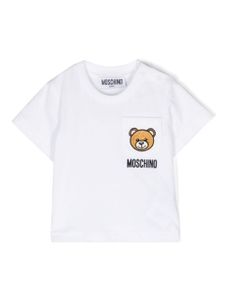 Moschino Kids t-shirt en coton à patch Teddy Bear - Blanc