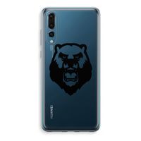 Angry Bear (black): Huawei P20 Pro Transparant Hoesje