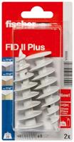 fischer Isolatiepluggen FID II Plus, pluggen van kunststof voor de bevestiging van middelzware voorwerpen in isolatiematerialen, universeel gebruik, zonder voorboren, 2 stuks.
