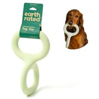 Earth Rated Tug of War hondenspeelgoed, interactief trekspeelgoed voor volwassen en puppyhonden, ergonomische grip, natuurlijk rubber, groot, groen