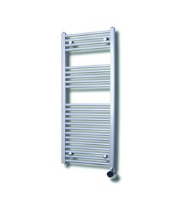 Sanicare elektrische design radiator 45x112cm zilvergrijs met thermostaat rechts zwart