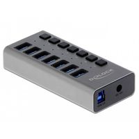 Delock 63669 USB 3.2 Gen 1-hub 7 poorten Grijs