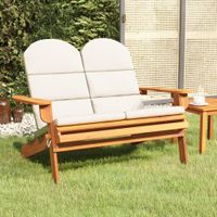 Tuinbank Adirondack met kussens 126 cm massief acaciahout