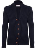 Brunello Cucinelli cardigan à col châle - Bleu