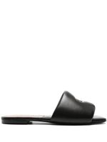 Moschino logo-plaque leather slides - Noir