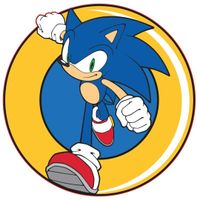 Sonic sierkussen rond blauw/geel - thumbnail