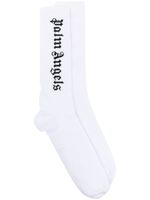 Palm Angels chaussettes à logo en intarsia - Blanc